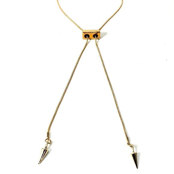 GUESS Adjustable Gold-tone Bolo Necklace – Sleek Spike Pendant Lariat Jewelry - Picture 5 of 8
